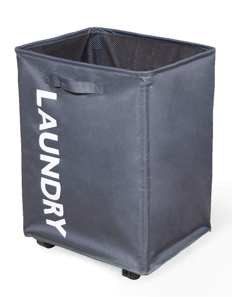 Collapsible Round Rolling Laundry Hamper with Mesh Closure – Topline  Housewares